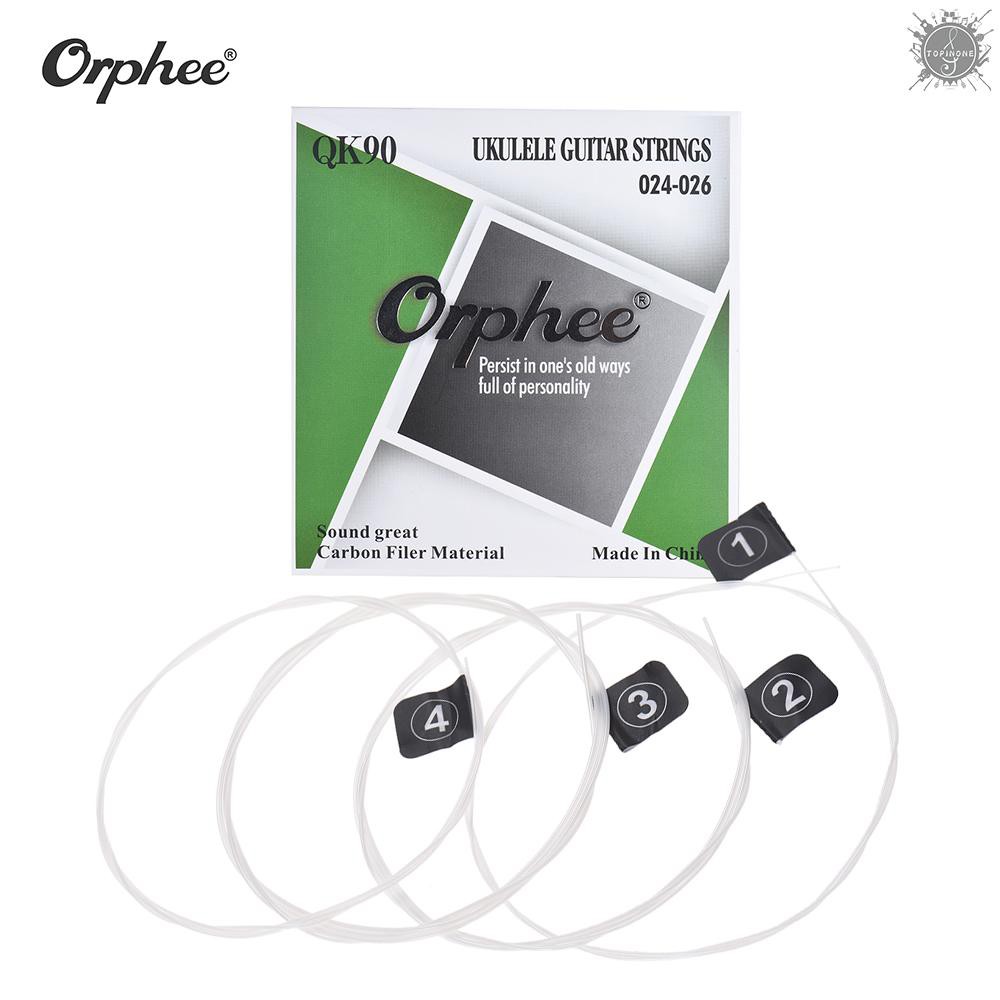 ORPHEE Set 4 Dây Đàn Sợi Carbon + Nhựa Thay Thế Cho Đàn Ukulele P Orphe Qk90 (. 024-.026)