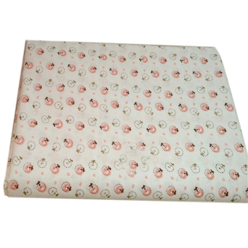 Vải cotton hoa tông màu hồng dùng làm thủ công