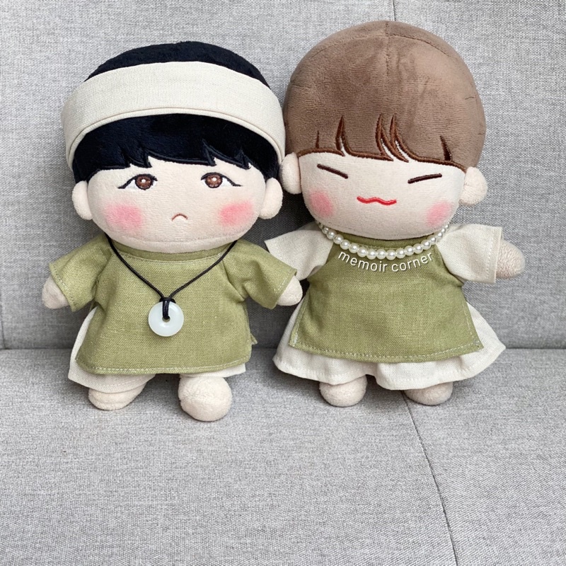 Outfit Doll 10cm 15cm 20cm - Áo dài "Bánh dẻo Cốm"
