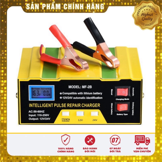 Máy Sạc Ắc quy 12V - 24V 200AH Tự động, Tạo sung khử sunfat - Sạc Bình AGM GEL VRLA CA axit Monfara