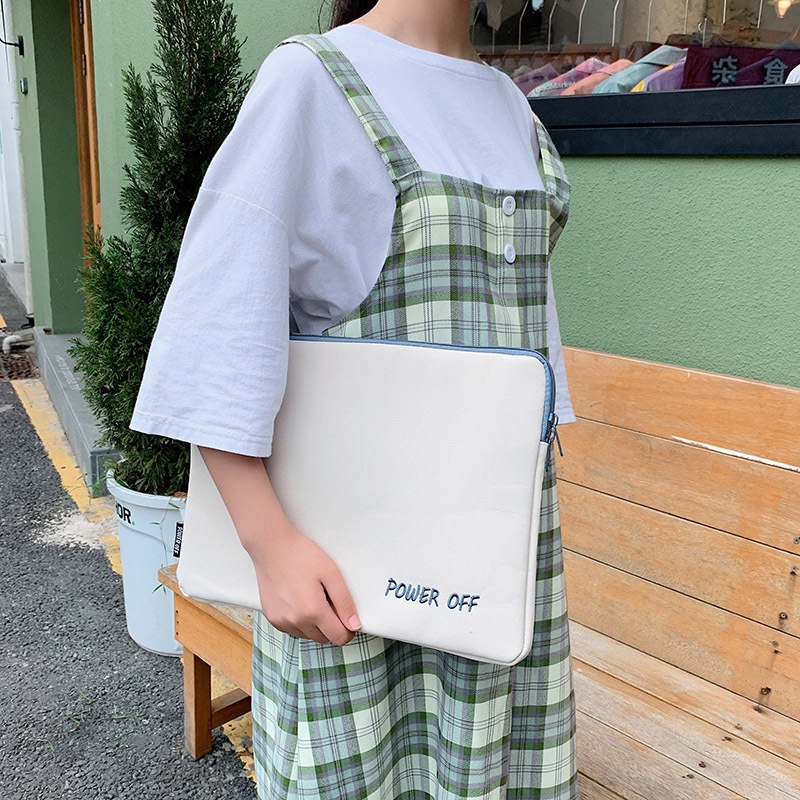 Túi Đựng Laptop 11 inch 13 inch Thêu Chữ Phong Cách Hàn Quốc