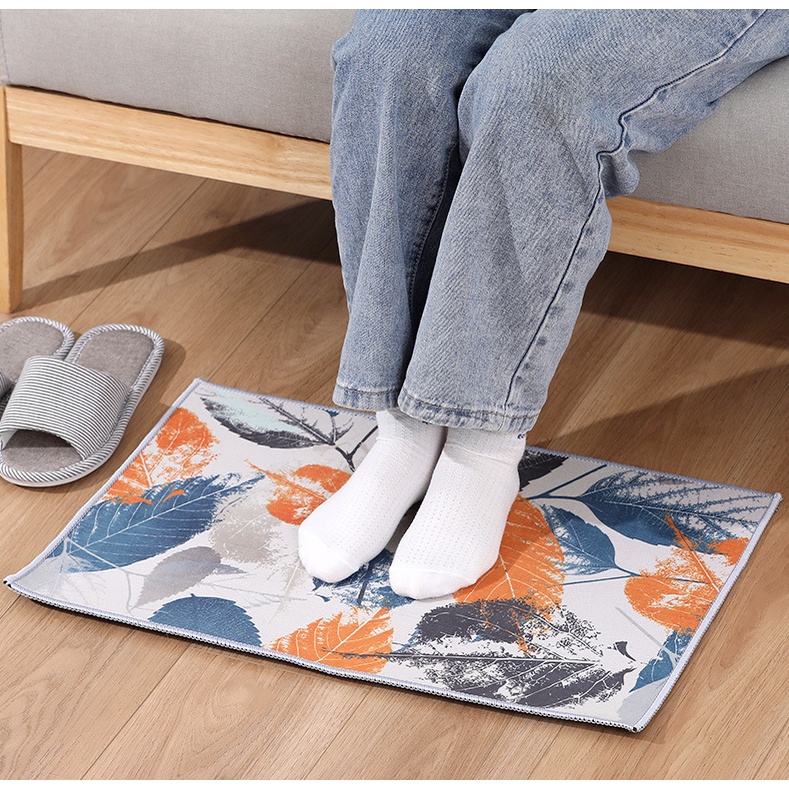 Thảm lót cửa chùi chân vải nhung thấm hút tốt nhanh khô chống trượt tiện dụng life-365