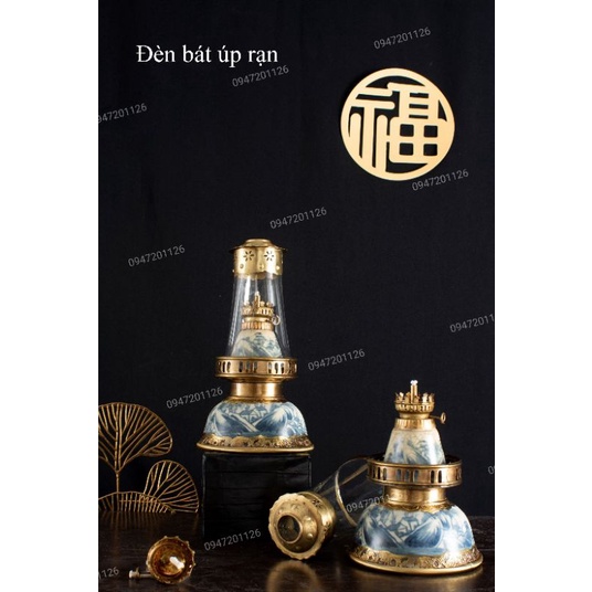 Đèn dầu thờ cúng gốm sứ Bát tràng - Đèn thờ chân đồng cao cấp - 30 mẫu lựa chọn