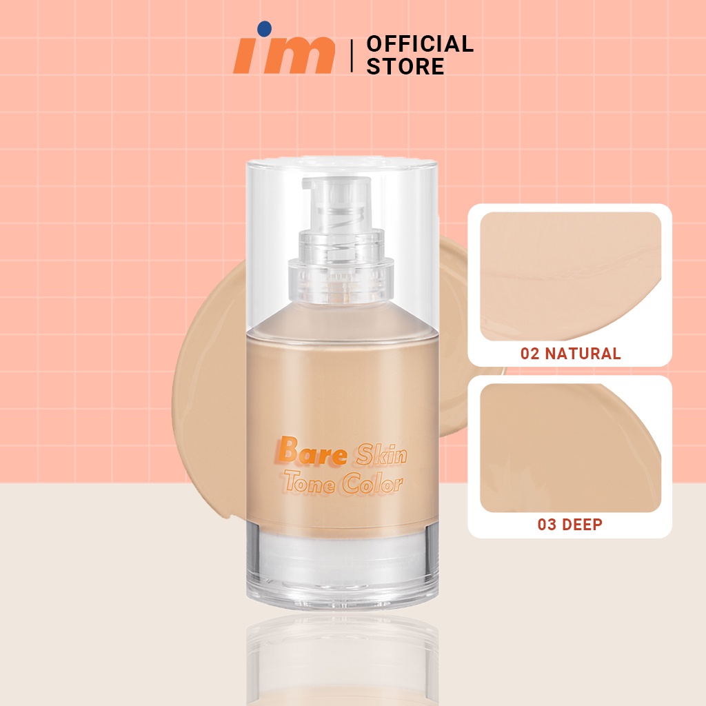 Kem Nền Che Phủ Hoàn Hảo, Mỏng Nhẹ Tự Nhiên I'm Meme I'm Bare Skin Tone Color SPF45/PA++ 30ml (HSD:2023)