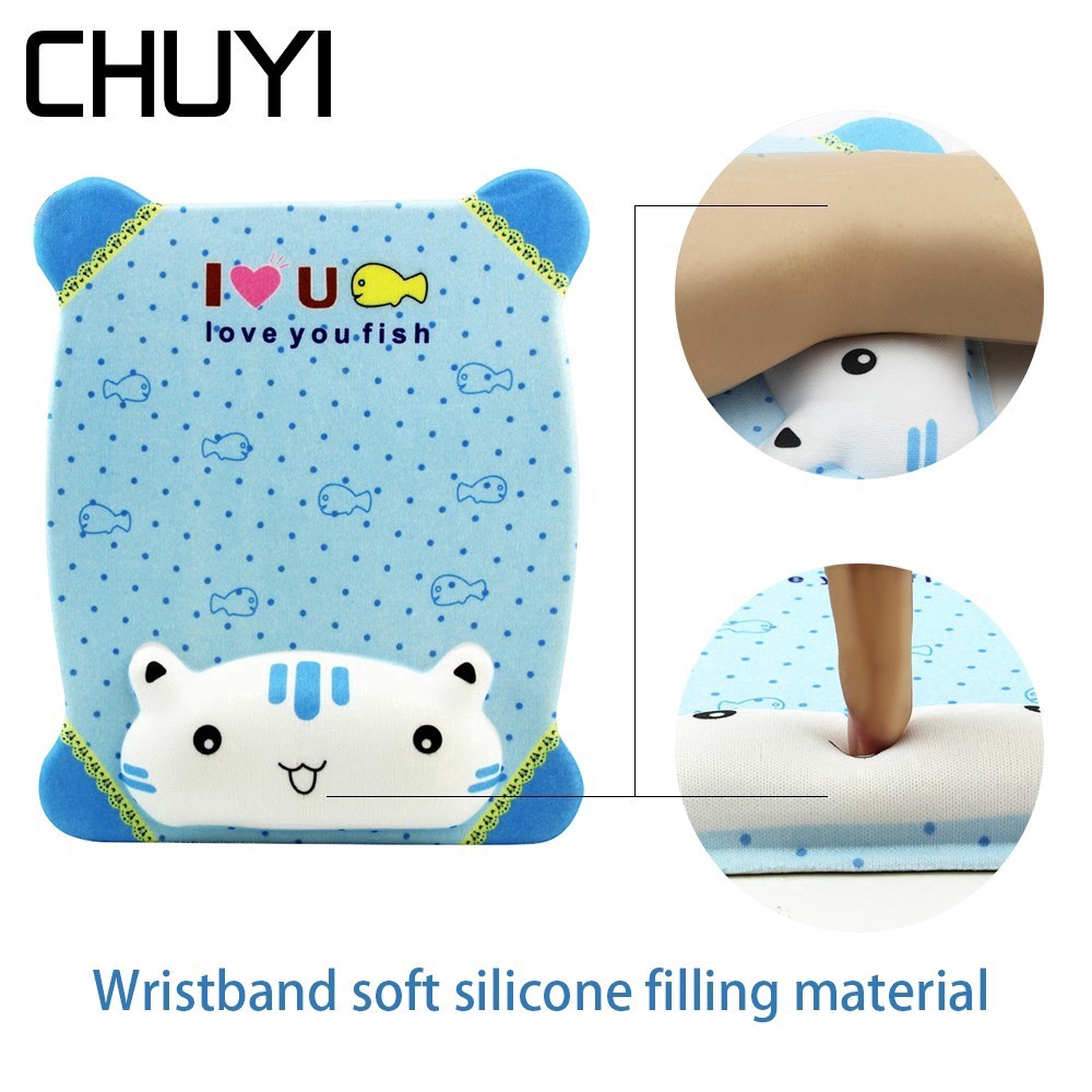 Miếng lót chuột có đệm đỡ cổ tay họa tiết anime 3D bằng cao su non và silicon dành cho máy tính bàn/máy tính xách tay