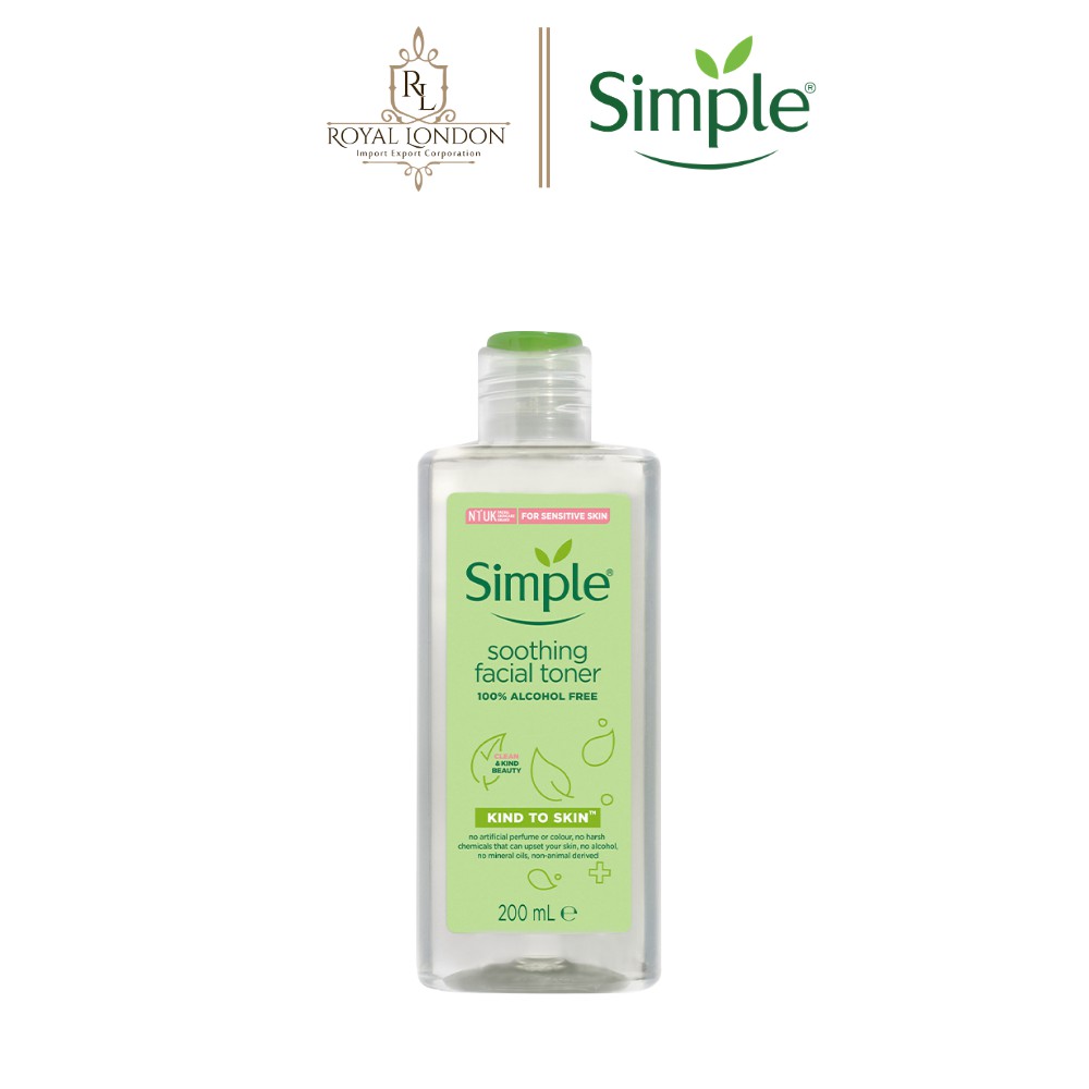 [Mã FMCGMALL -8% đơn 250K] Nước Hoa Hồng Cân Bằng Da Dịu Nhẹ Simple Soothing Facial Toner 200ml