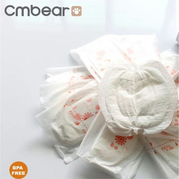 Miếng lót thấm sữa Cmbear, bịch 108 miếng siêu thấm, siêu dính, chống tràn, an toàn và tiết kiệm