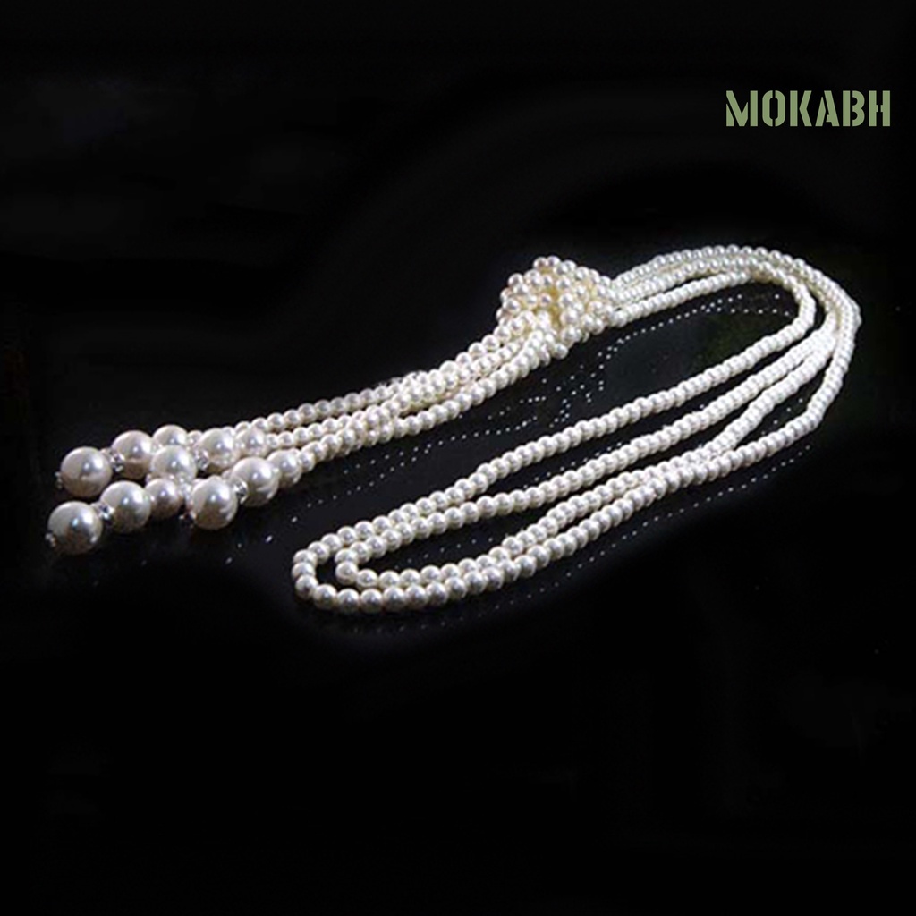 Vòng cổ Mặt Ngọc Trai Nhân Tạo Phối Tua Rua Thời Trang