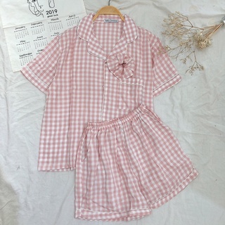 Bộ ngủ ngắn tay mùa hè dễ thương pijama