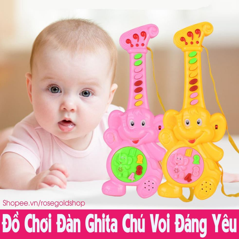 Đồ Chơi Đàn Ghita Chú Voi Đáng Yêu, Món Quà Tuyệt Vời Giúp Bé Phát Triển Khả Năng Nghe Và Vận Động [Thanh Mai Shop]