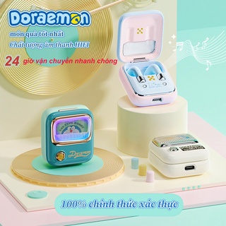 Tai nghe bluetooth Doraemon / tai nghe bluetooth không dây hộp gửi cáp dữ liệu / tai nghe dễ thương