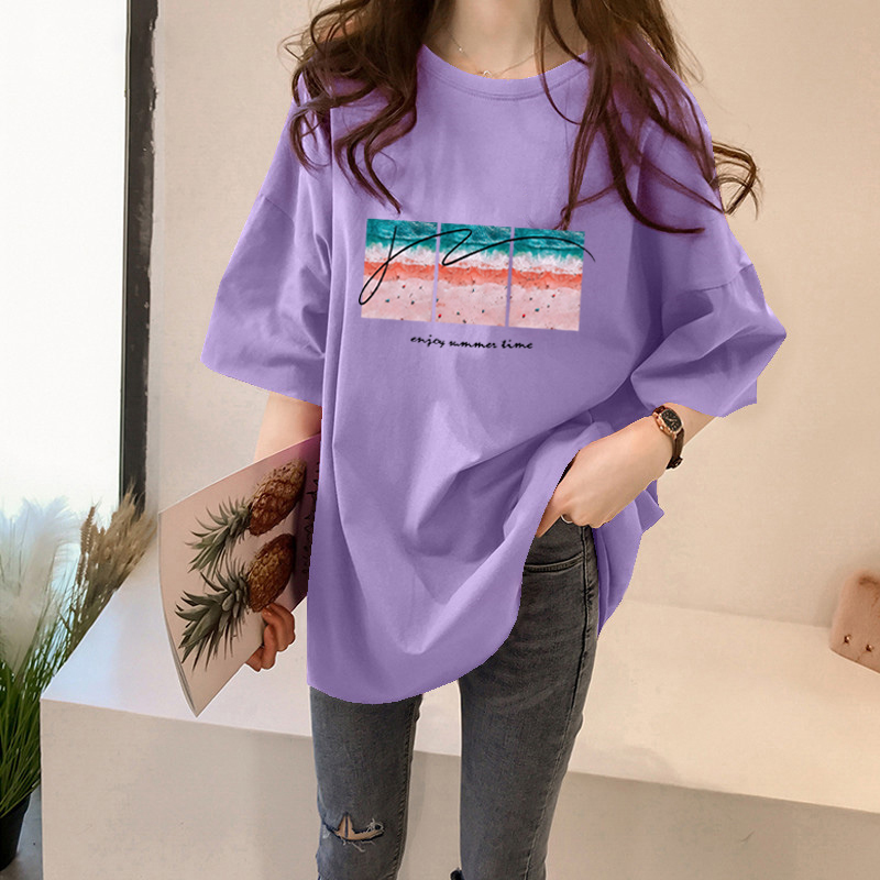 NRVP Áo Thun Ngắn Tay Dáng Rộng Thời Trang Mùa Hè 2021 Cho Nữ