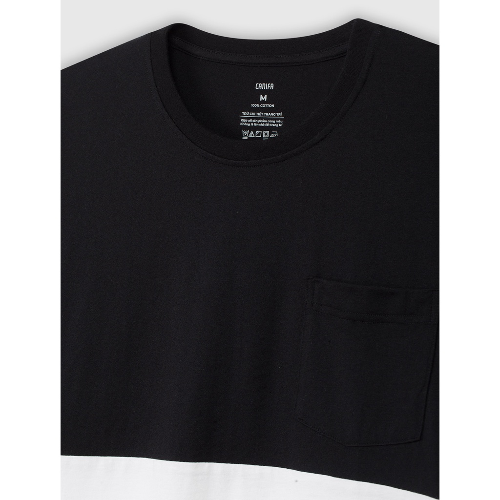 Áo phông nam cotton USA phối màu thời trang CANIFA - 8TS21S013 | BigBuy360 - bigbuy360.vn