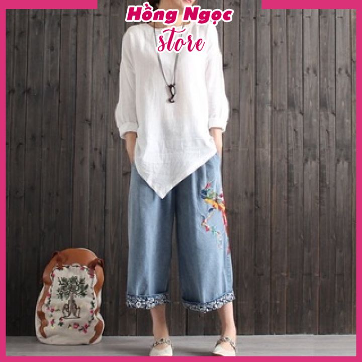 Áo kiểu nữ đẹp dài tay chất liệu Đũi trơn loại 1, áo kiểu Tà Nhọn phong cách Hàn Quốc Hồng Ngọc Store AKH.44