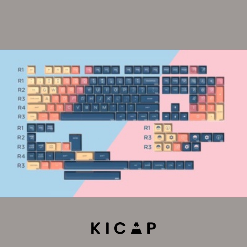 Bộ keycap SA Vilebloom tráng men siêu bền nút bàn phím cơ - Kicap