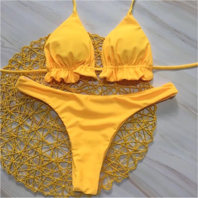 Set bikini vintage & bodysuit pass 👙👒💛