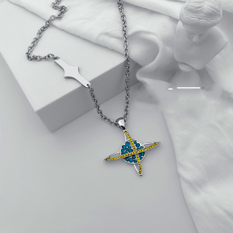 Vòng Cổ 22530 Mặt Hình Hành Tinh Đính Đá Độc Đáo Cho Nam