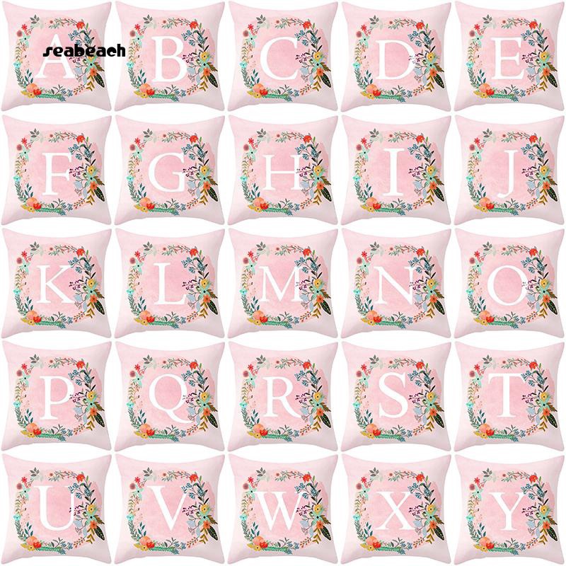 Áo gối khổ vuông 45cm X 45cm in họa tiết chữ cái sáng tạo trang nhã