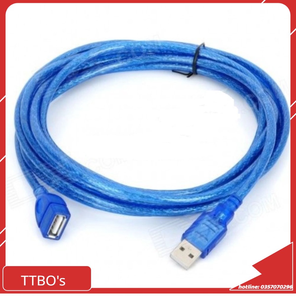 Dây nối dài USB 1.5M 3M 5M 10M màu xanh Arigato chống nhiễu cực tốt  đảm bảo chất lượng TTBO's