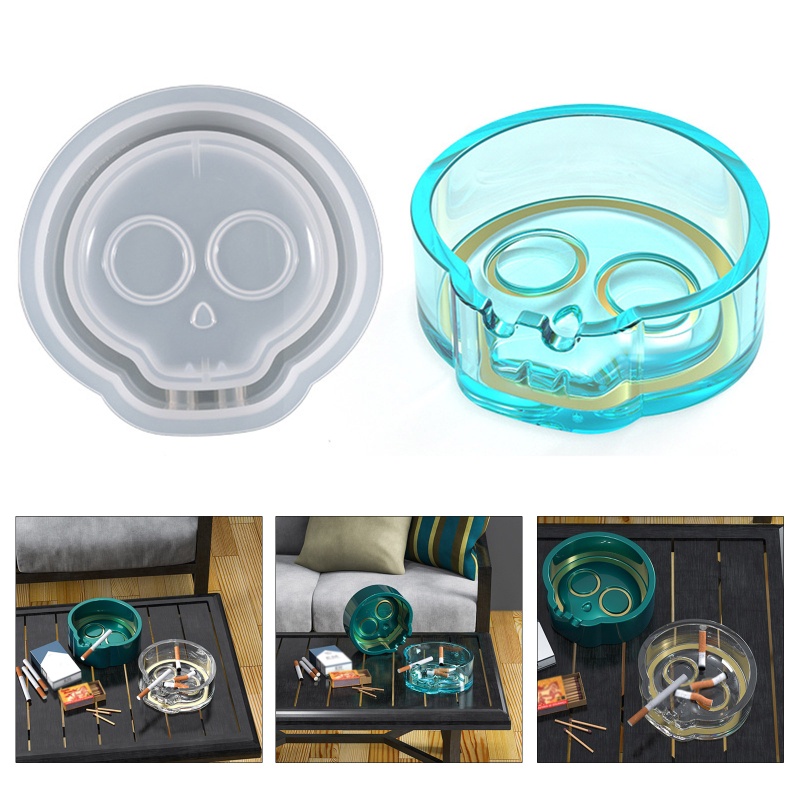 Khuôn Silicone Hình Đầu Lâu Làm Gạt Tàn Thuốc Diy