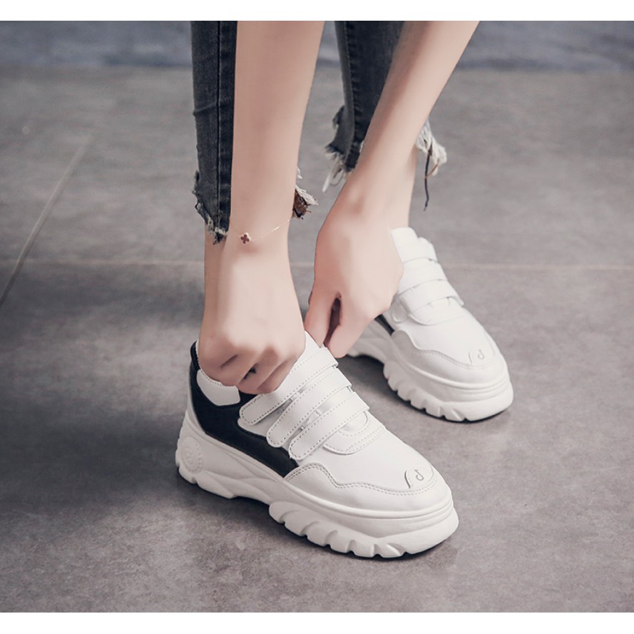 GIÀY THỂ THAO NỮ DA ĐẾ ĐỘN QUAI DÁN CAO CẤP BH16