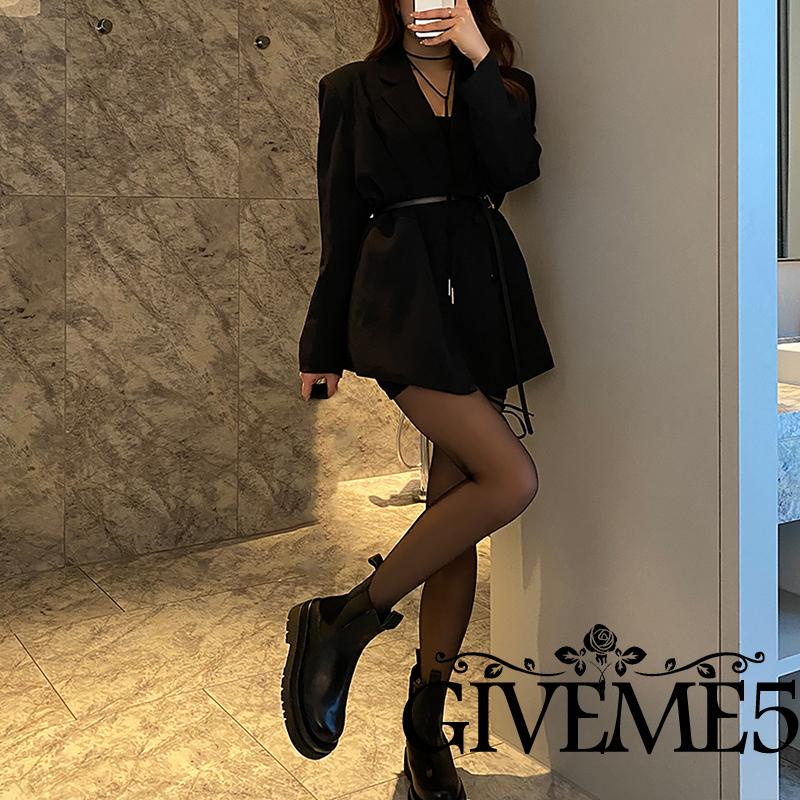 GIVEME-Women See-through Pantyhose, Solid Color Tights, Sheer Stockings for Ladies, Black/ Nude