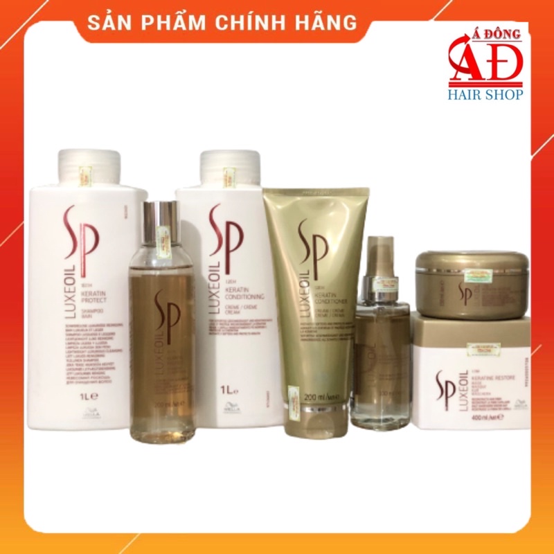 Dầu gội xả ủ Tinh chất dưỡng phục hồi tóc SP Wella Luxe oil Keratin Protect Đức
