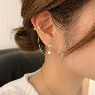 Bông Tai Hình Vương Miện Đính Đá Lấp Lánh Phong Cách Hàn Quốc