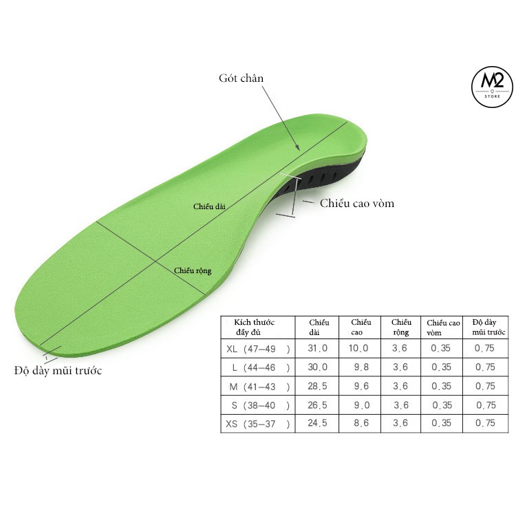 Lót giày chỉnh hình điều chỉnh vòm, êm chân Massage (LGCH01)