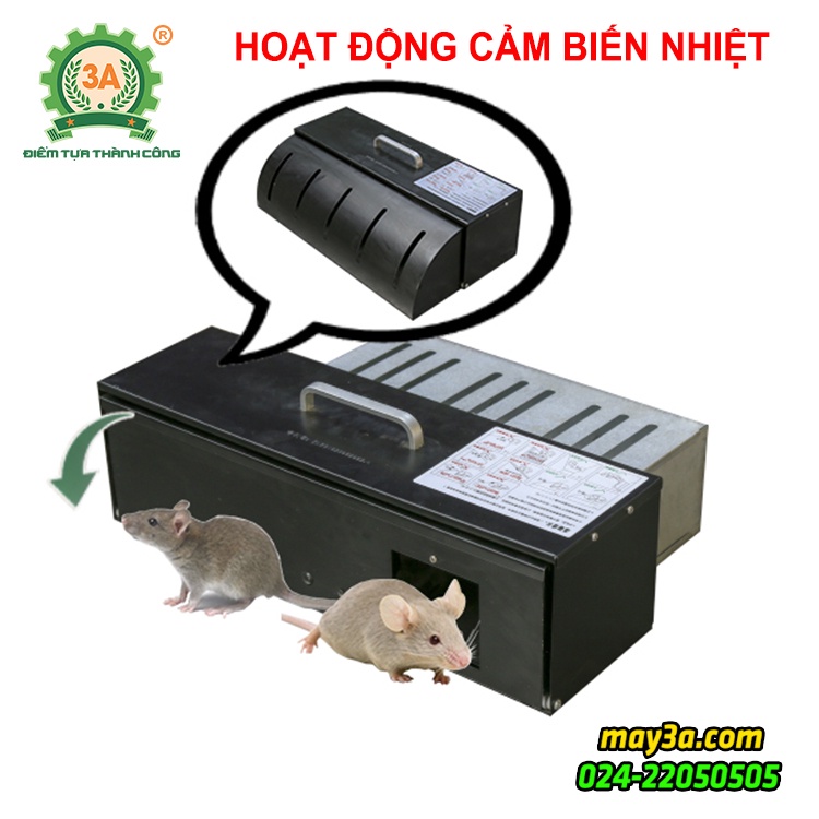 Lồng bẫy chuột thông minh hồng ngoại 3A (1 cửa), Lồng bắt chuột, Máy bắt chuột cảm ứng nhiệt