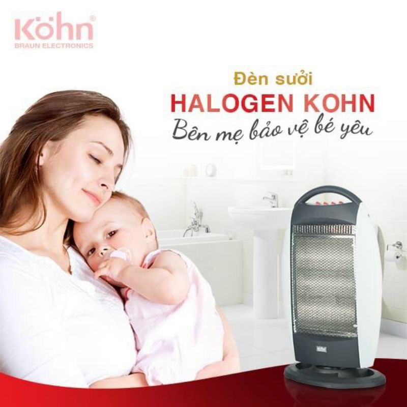 Đèn Sưởi Halogen 3 bóng KOHN KH01 1200w ❤️Hàng chính hãng BH 2 năm❤️