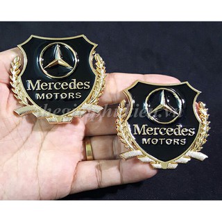 Bộ 2 Logo dạng Bông lúa theo xe Mercedes