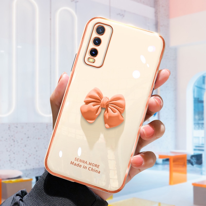 Ốp Điện Thoại Hình Nơ 3D Cho Vivo Y11 Y20 Y21 Y33S Y91C V11 V11i S1 Pro Y12A Y12S Y20i Y15S V20 Y12 Y15 Y17 Y50 Y30 V15 Y19 V9 Pro