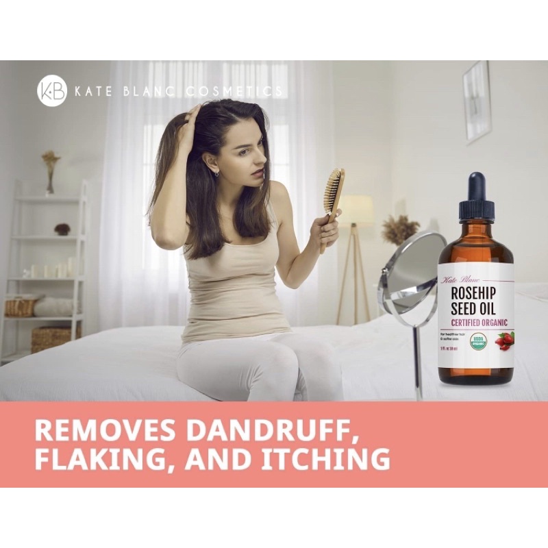 Tinh dầu dưỡng da nụ tầm xuân organic 100% thuần khiết Rosehip Oil for Face &amp; Skin - Kate Blanc Cosmetics 30ml USA