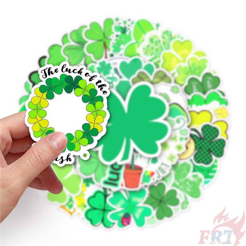 Bộ 50 Cái ❉ Miếng Dán Hình Cỏ Bốn Lá May Mắn Series 01 ❉ Sticker Dán Tường Chống Thấm Nước Thời Trang