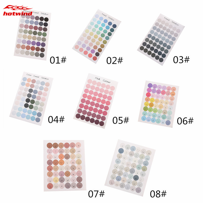 HW Set 48 Miếng Dán Hình Mặt Cười Trang Trí Sổ Lưu Niệm