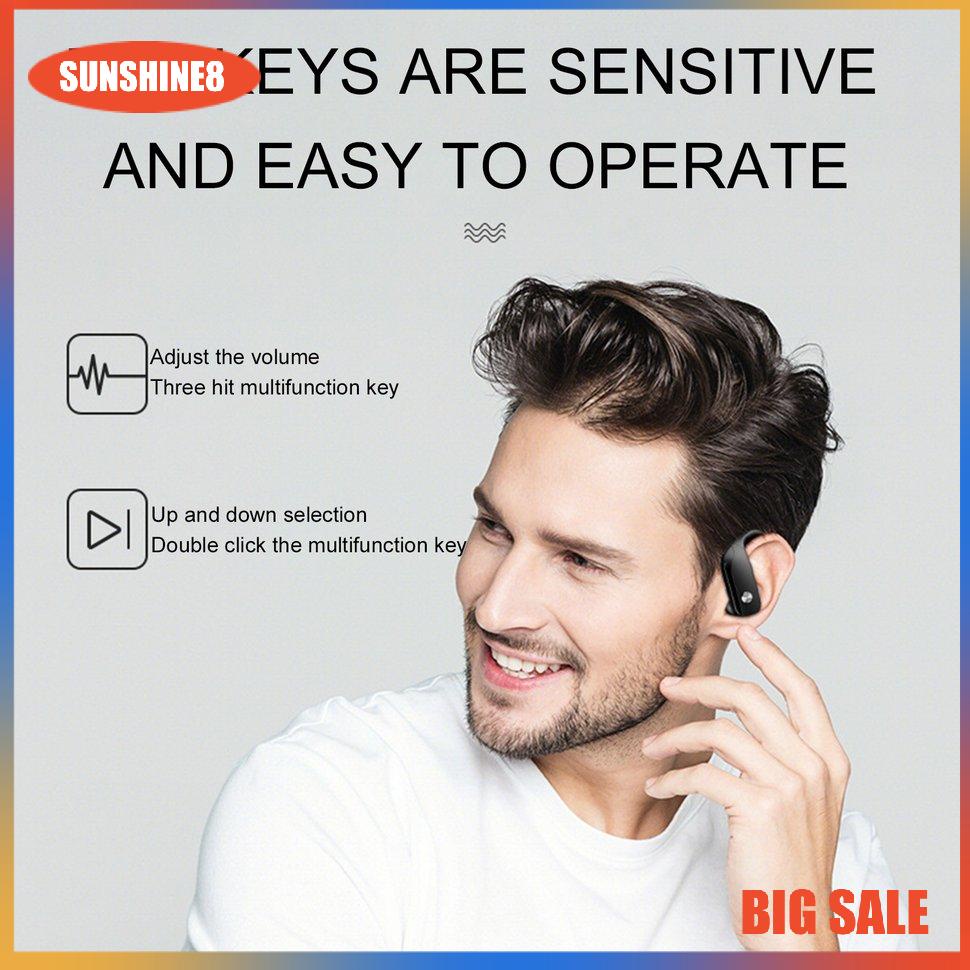 【SUN】T16 Earphones 5.0 Bass True Wireless Stereo Sport LED Display Ear Hook