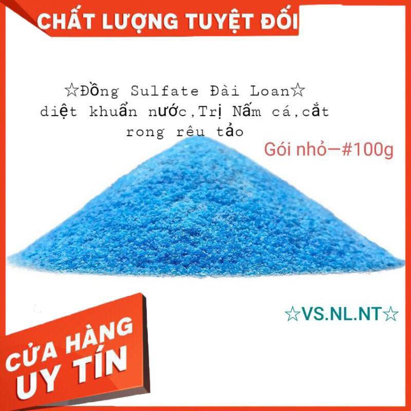 [Hàng Loại 1- Nhập Khẩu]  Đồng Sulfate (Đồng Sunphat) CuSO4 Cắt Rong Rêu Tảo,Trị Nấm Cá#gói 100g