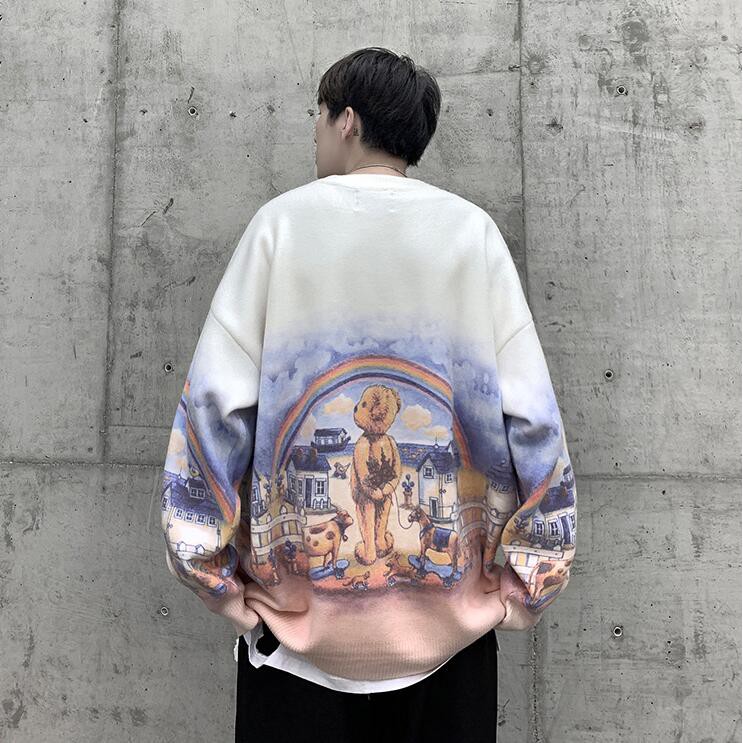 Áo Nỉ Tay Dài In Hình Gấu Trẻ Trung Cho Nam