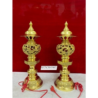 Đôi đèn rồng phượng bằng đồng cao cấp cao 50cm .