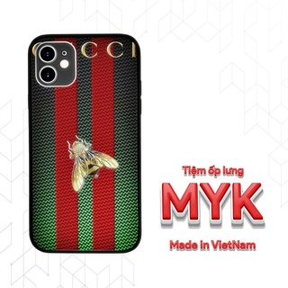 Ốp lưng Con ong GUCCI nền xanh cho Iphone 5 6 7 8 Plus 11 12 Pro Max X Xr BRD20210211