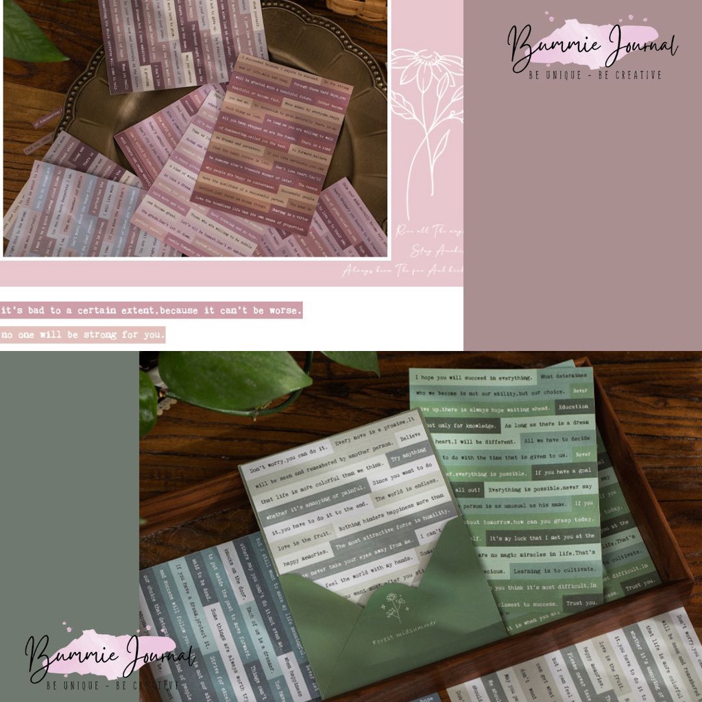 Set 6 tấm sticker chữ nghệ thuật nhiều màu sắc trang trí sổ journal