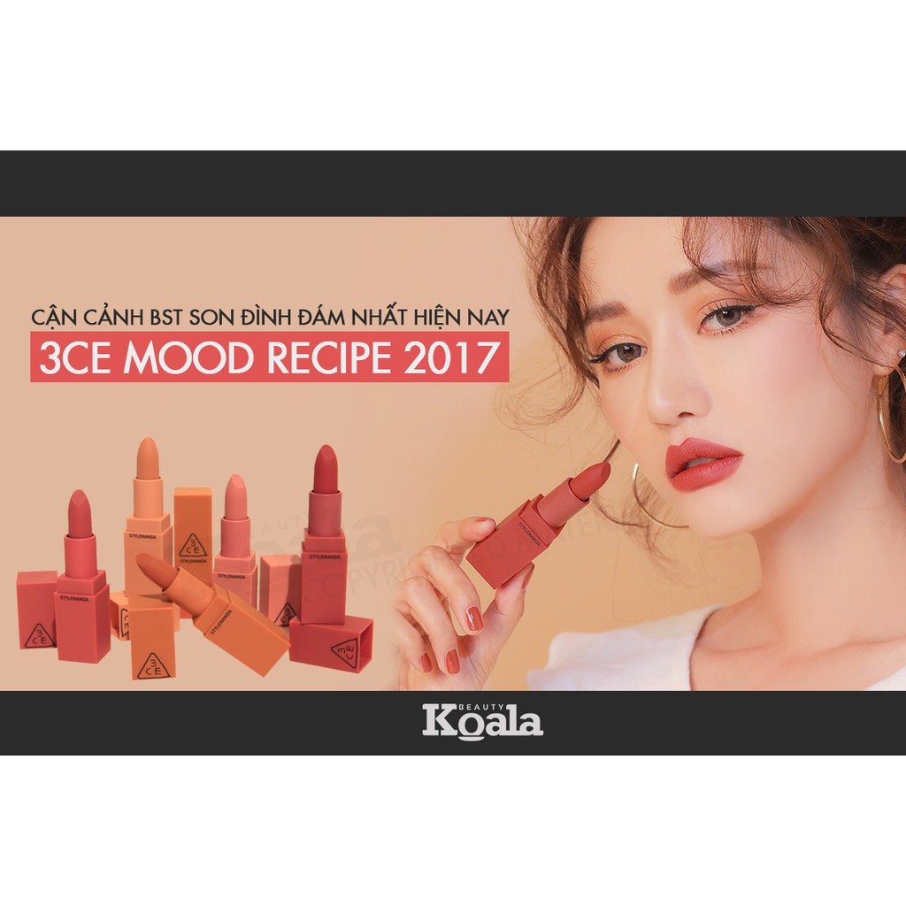 [HÀNG NHẬP KHẨU CHÍNH HÃNG 100%]Son 3CE Mood Recipe 2017 #220, #221, #222 | BigBuy360 - bigbuy360.vn