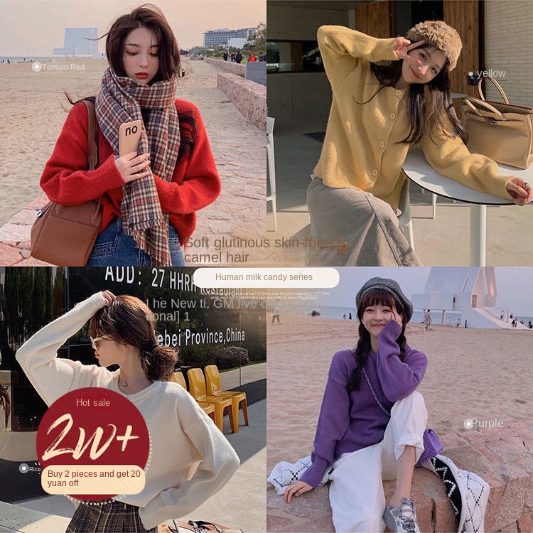 Áo Khoác cardigan Dệt Kim Cổ Tròn Dáng Ngắn Thời Trang Hàn Quốc 2022