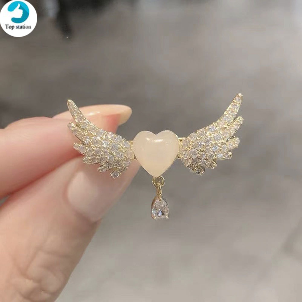 Trâm Cài Áo Hình Cánh Thiên Thần Đính Đá Zircon Sang Trọng