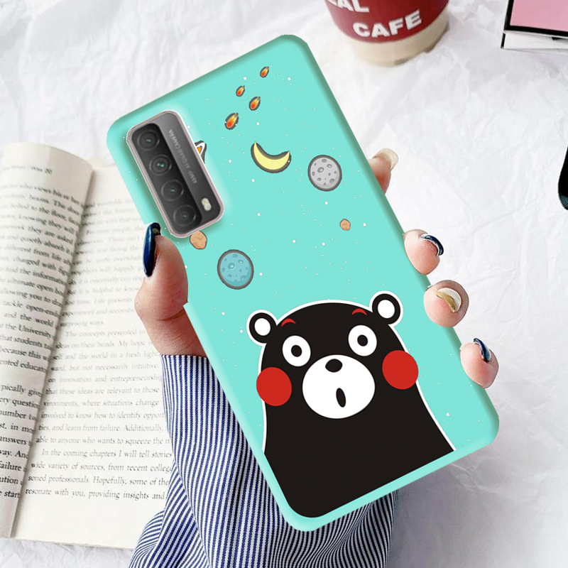 Cartoon Soft Case Huawei Y7 Y6  Y9 Prime Y6Pro 2019 Y6S Y9S Y8P P30Pro Cute Kumamon Ultra Thin Silicone Shockproof Case Cover