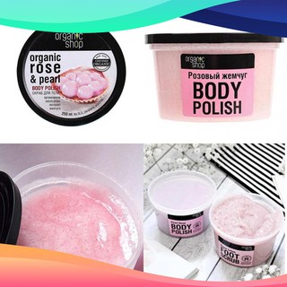 Kem Tẩy Da Chết Body Ngọc Trai Organic Shop Ngọc Trai, Tẩy Tế Bào Chết Toàn Thân Organic Shop (250ml)