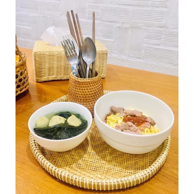 Mẹt Tre Đan Kỹ, Mẹt Bày Đồ Ăn, Bún Đậu Mắm Tôm; Decor Chụp Ảnh; Mâm mây Tre