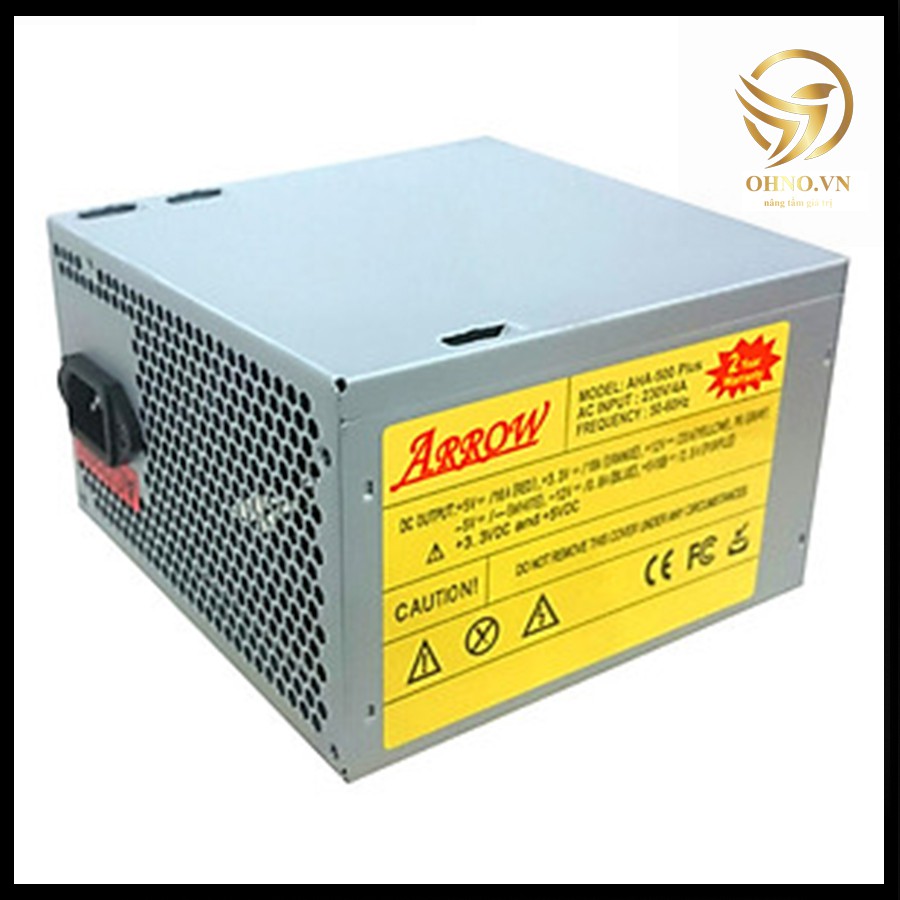 Bộ Nguồn Máy Tính Nguồn ARROW- ĐÚNG 500W Fan 12cm 2 Sata Máy Tính PC Công Suất Thực Chính Hãng - OHNO Việt Nam | BigBuy360 - bigbuy360.vn