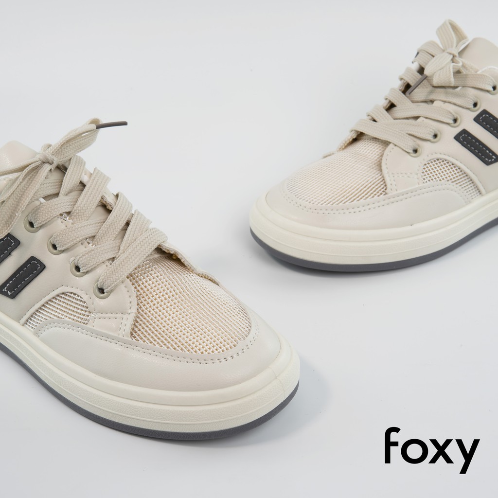 Giày Thể Thao Sneaker Nữ FOXY Đế Bằng Phong Cách Ulzzang Hàn Quốc Phối Da Lộn - FOX028